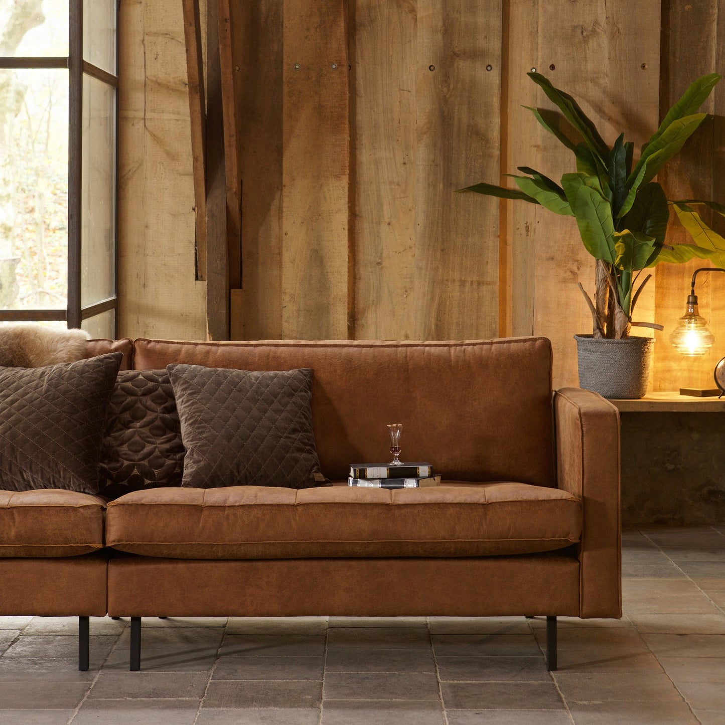 WOOOD Rodeo Classic 3-zits bank eco-leer Cognac