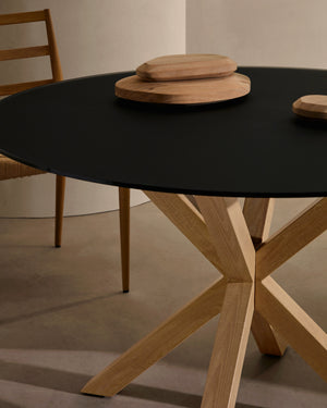 Kave Home Argo eettafel rond Ø120 cm Black/Brown