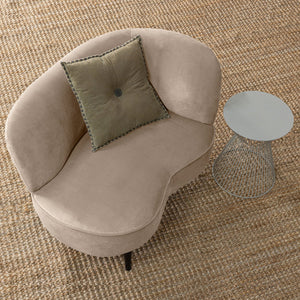 WOOOD Sara lounge fauteuil rechts velvet Khaki
