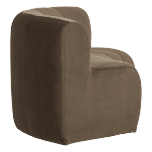 WOOOD Mojo Base eetbank halfronde hoek rugleuning velvet Taupe