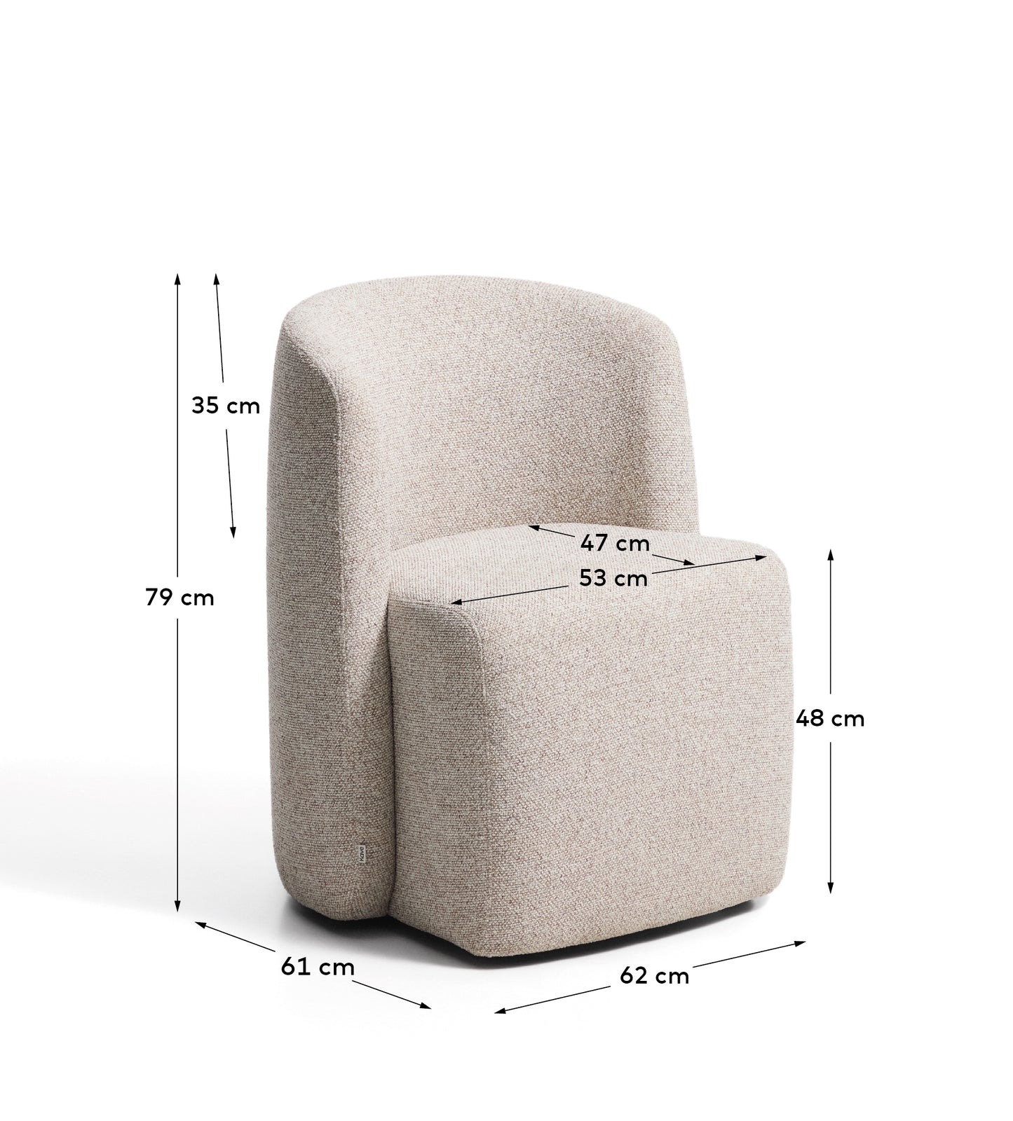 Kave Home Corvena eetkamerstoel chenille Beige