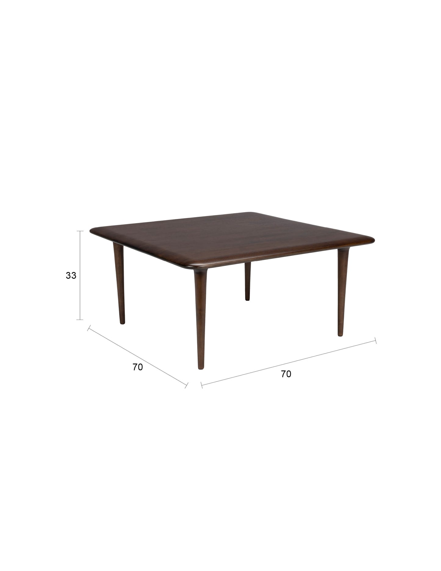 Dutchbone Elroy salontafel 70x70 cm Bruin