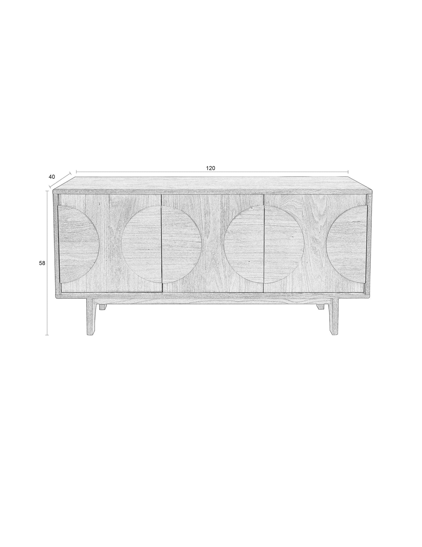 Zuiver Groove dressoir 3 Naturel