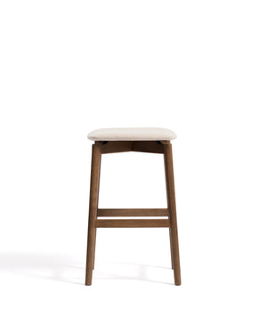 Kave Home Evera barkruk H67 chenille Grey/Brown