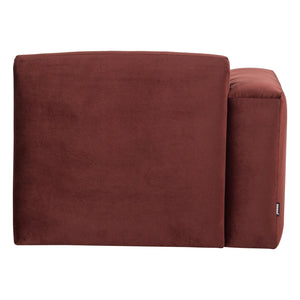 WOOOD Mojo Base 1-zits bank arm links  velvet Kastanjebruin