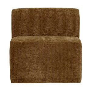 WOOOD Mojo Base eetkamerbank 84 cm met rugleuning rib Honinggeel