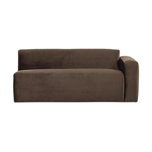 WOOOD Mojo Base 2-zits bank arm rechts velvet Bruin