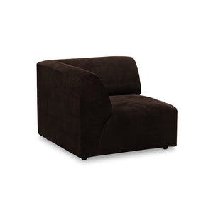 HKliving Jax bank left end Royal Velvet Espresso