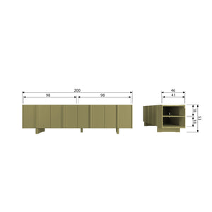 WOOOD Basu tv-meubel 200 cm Moss