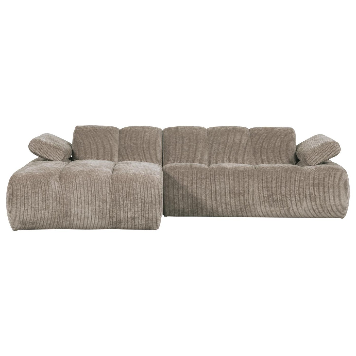 WOOOD Mojo chaise longue bank links ribstof Donkerzand