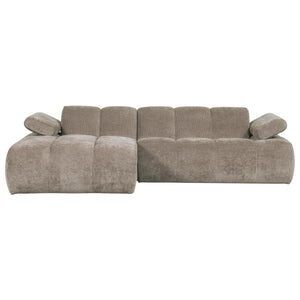 WOOOD Mojo chaise longue bank links ribstof Donkerzand
