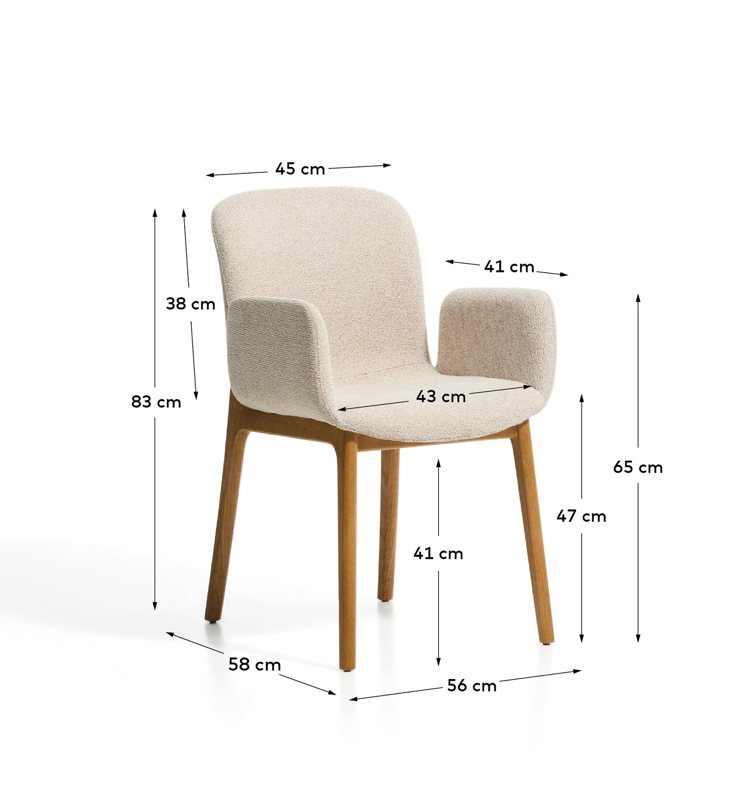 Kave Home Elnor eetkamerstoel Beige