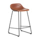 Kave Home Zahara barkruk H76 kunstleer Bruin