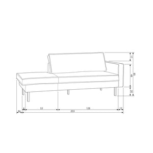 WOOOD Rodeo daybed rechts velvet Okergeel