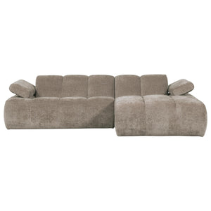 WOOOD Mojo chaise longue bank rechts ribstof Donkerzand