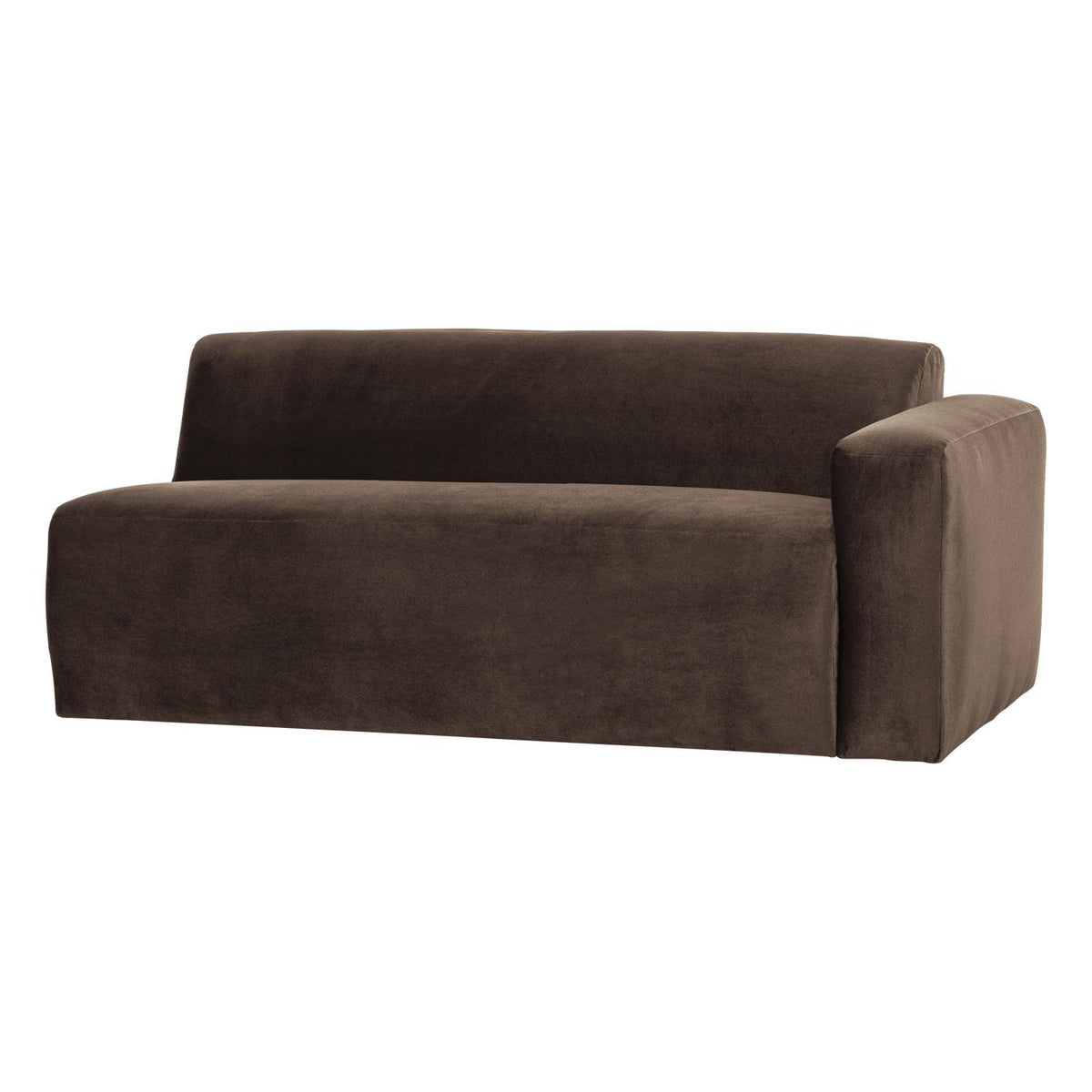 WOOOD Mojo Base 2-zits bank arm rechts velvet Bruin
