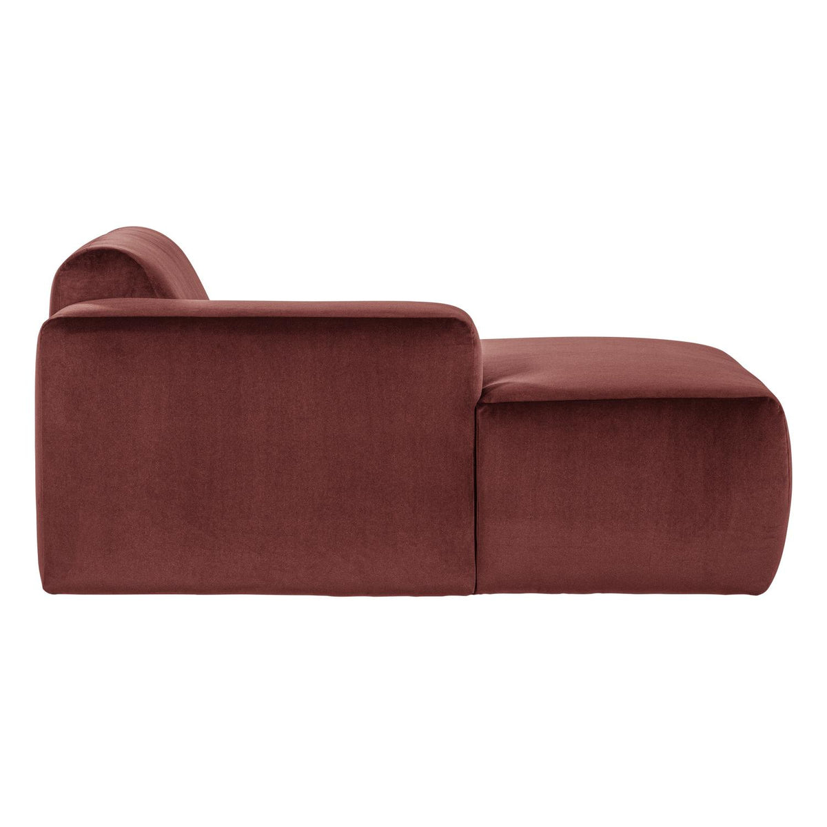 WOOOD Mojo Base chaise longue bank arm links velvet Kastanjebruin