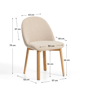 Kave Home Meila eetkamerstoel chenille Beige