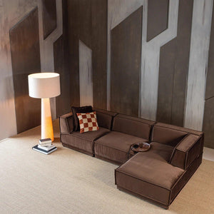 WOOOD Manu 3-zitsbank chaise longue rechts Bruin