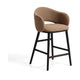 Kave Home Maina barkruk H65 dik chenille Bruin zwart
