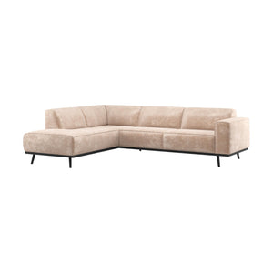 WOOOD Statement hoekbank links Chenille Velvet Naturel