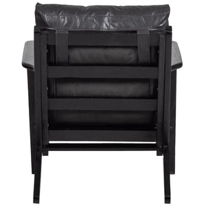 WOOOD Houston fauteuil leer Zwart