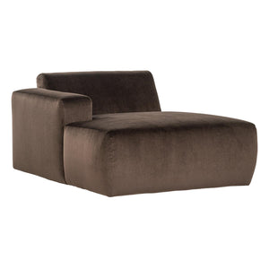 WOOOD Mojo Base chaise longue bank arm links velvet Bruin
