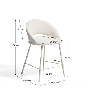 Kave Home Bonali barkruk H65 chenille Beige