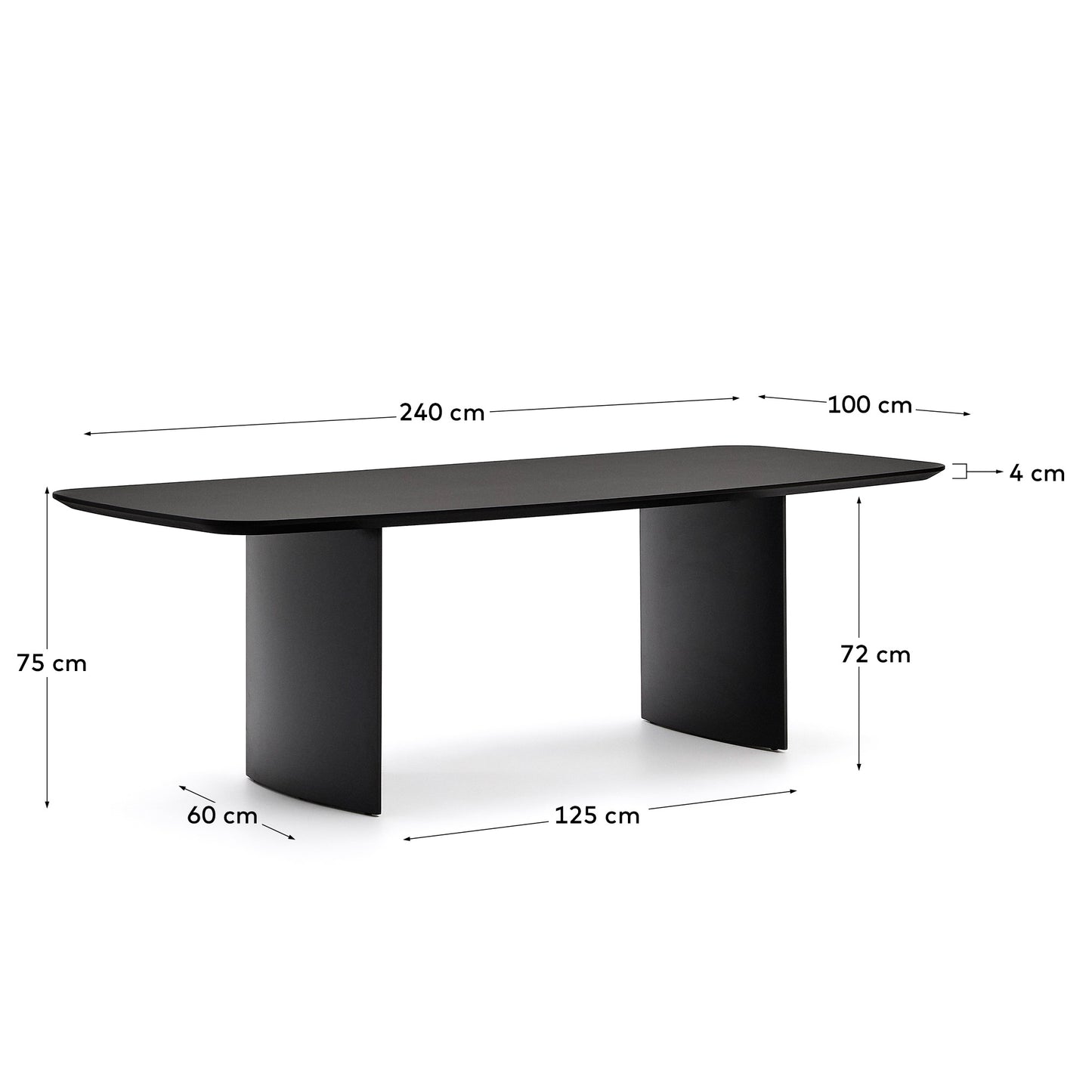 Kave Home Litto eettafel 240x100 cm Black