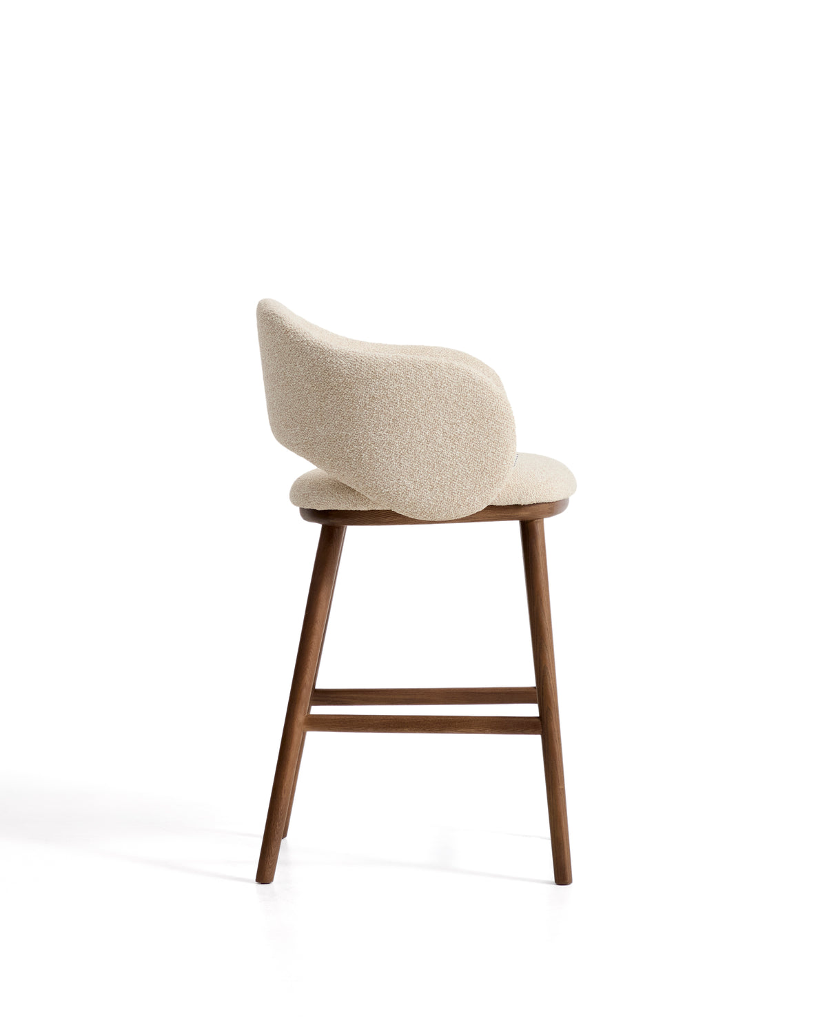 Kave Home Maina barkruk H65 dik chenille Beige walnoot