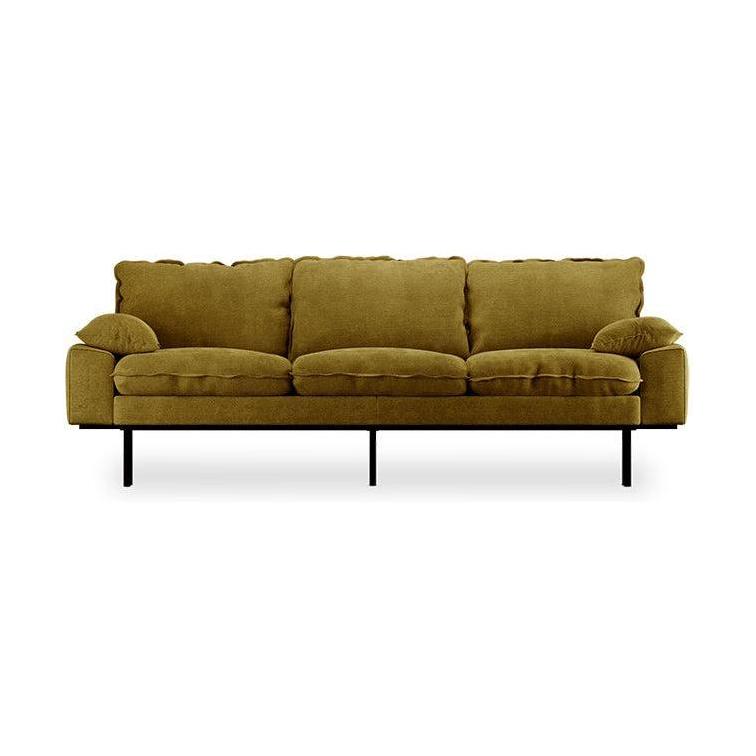 HKliving Retro 3-zitsbank Royal Velvet Olive