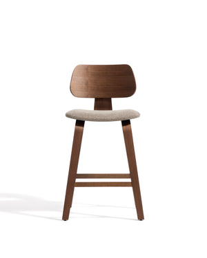 Kave Home Gena barkruk H66 chenille Grey/Dark Brown