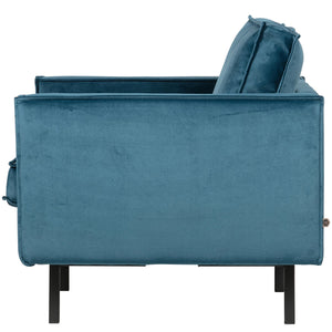 WOOOD Rodeo fauteuil velvet Blauw