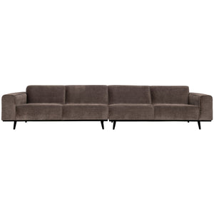 WOOOD Statement XL 4-zits bank 372 cm Ribstof Taupe