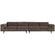 WOOOD Statement XL 4-zits bank 372 cm Ribstof Taupe