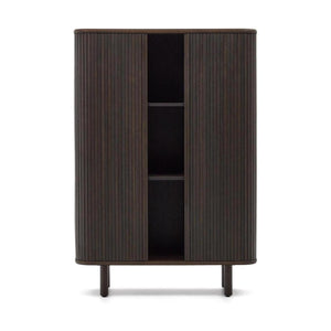 Kave Home Mailen dressoir hoog met 2 deuren essen donkere afwerking