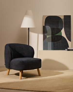 Kave Home Ulit fauteuil Dark Grey naturel