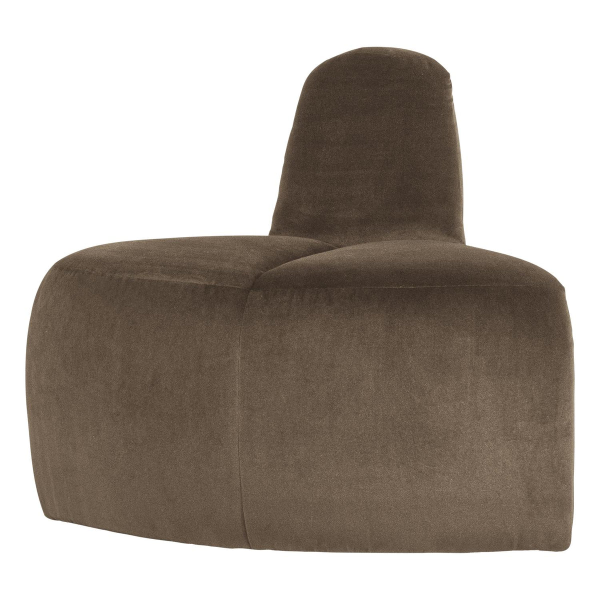 WOOOD Mojo eetbank hoek rond rugleuning velvet Taupe