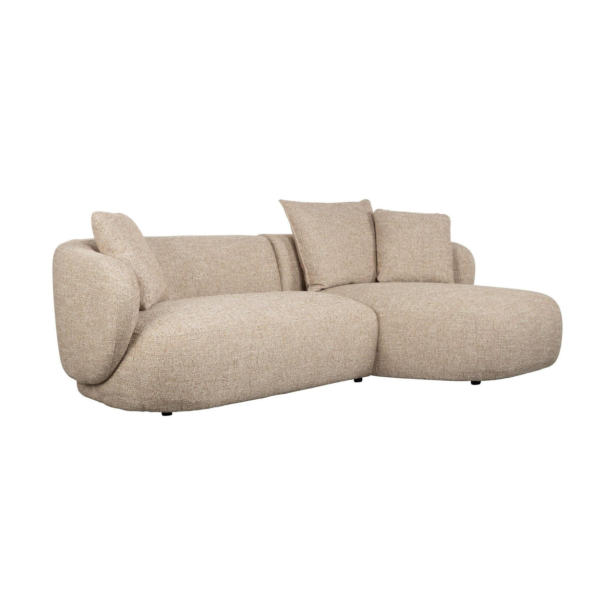 Zuiver Stones 3-zitsbank Chaise Longue rechts Lichtbruin