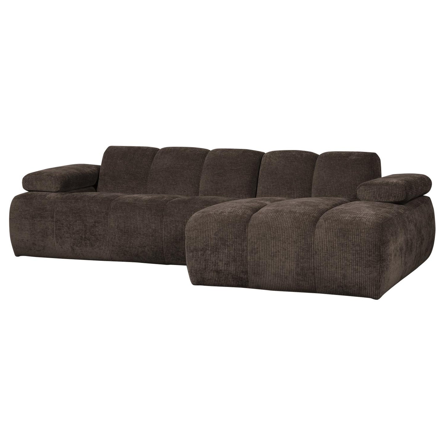 WOOOD Mojo chaise longue bank rechts ribstof Bruin