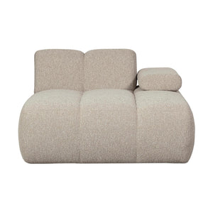 WOOOD Mojo chaise longue bank arm rechts bouclé Beige Melange