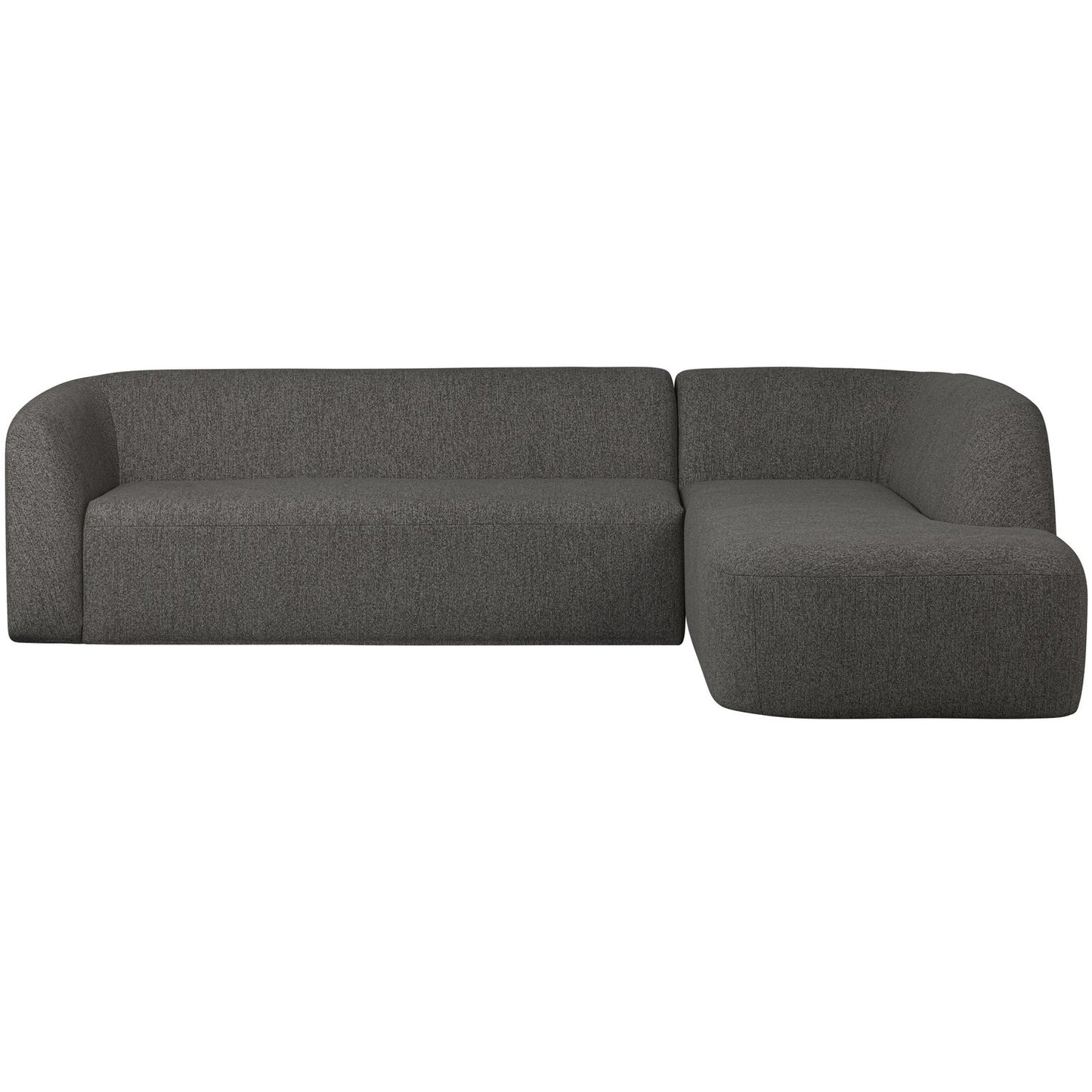 WOOOD Sloping hoekbank rechts Grijs/Zwart Melange