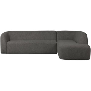 WOOOD Sloping hoekbank rechts Grijs/Zwart Melange