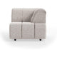HKliving Wave bank right high arm Sneak Light Grey