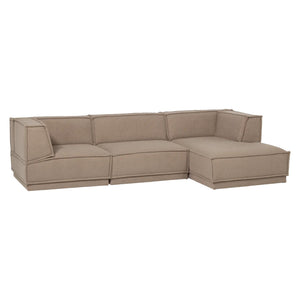 WOOOD Manu 3-zitsbank chaise longue rechts Taupe