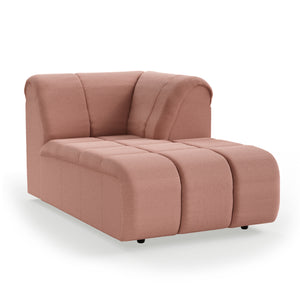 HKliving Wave bank right divan Linen Dusty Rose