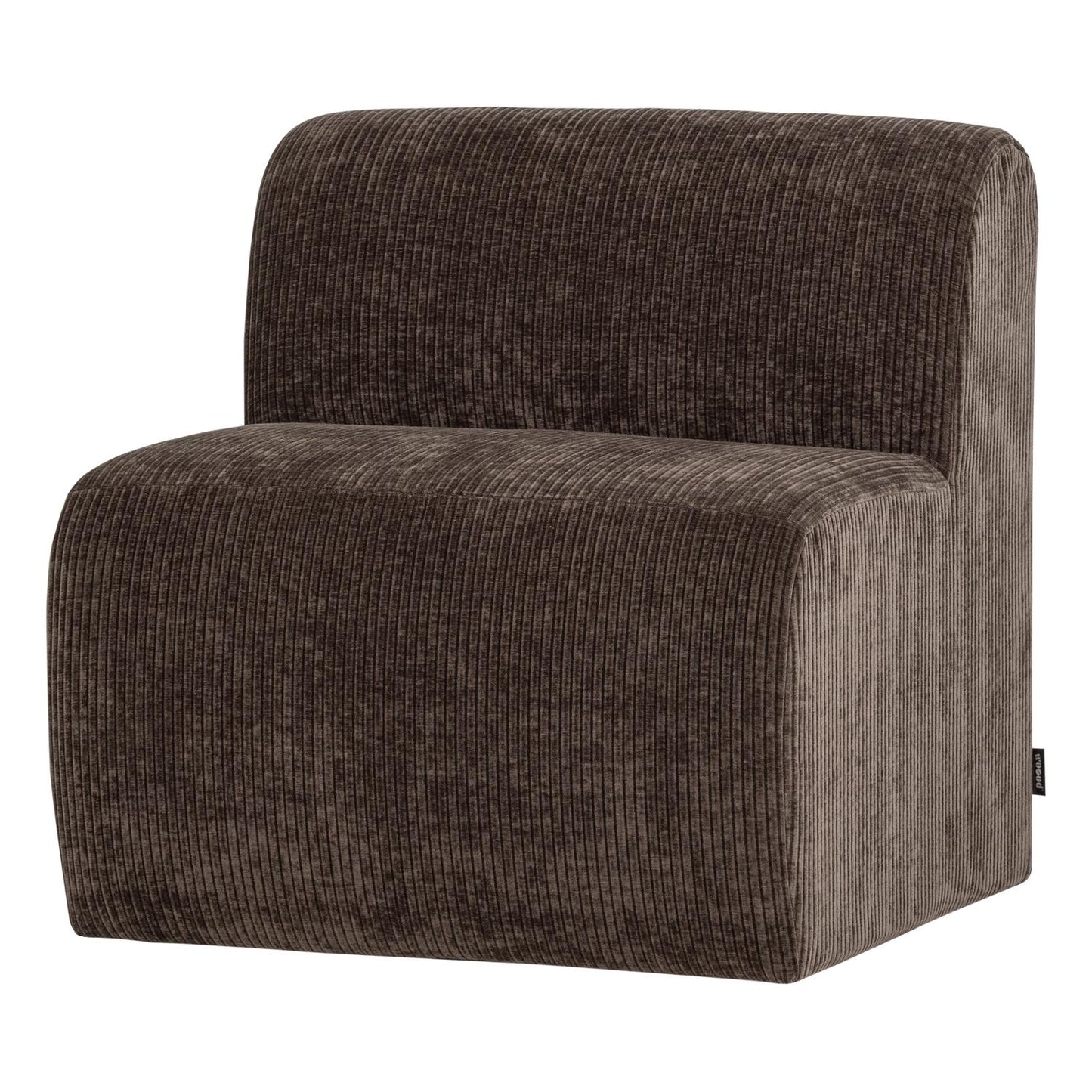 WOOOD Mojo Base eetkamerbank 84 cm met rugleuning rib Bruin