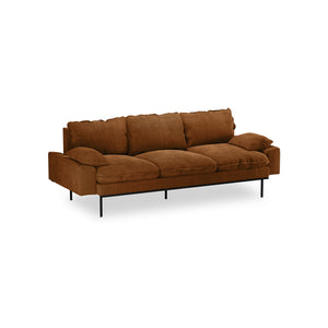 HKliving Retro 3-zitsbank Royal Velvet Caramel