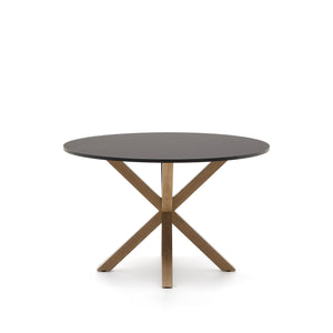 Kave Home Argo eettafel rond Ø120 cm Black/Natural