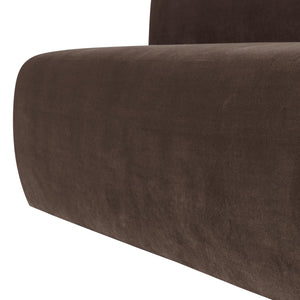 WOOOD Mojo Base eetkamerbank 164 cm velvet Bruin